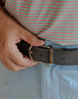 Riomar Reversible Belt: Stingray Grey / Navy Suede