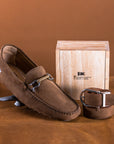 Riomar Reversible Belt: Tan / Halyard