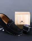 Riomar Reversible Belt: Tuxedo / Stingray Grey