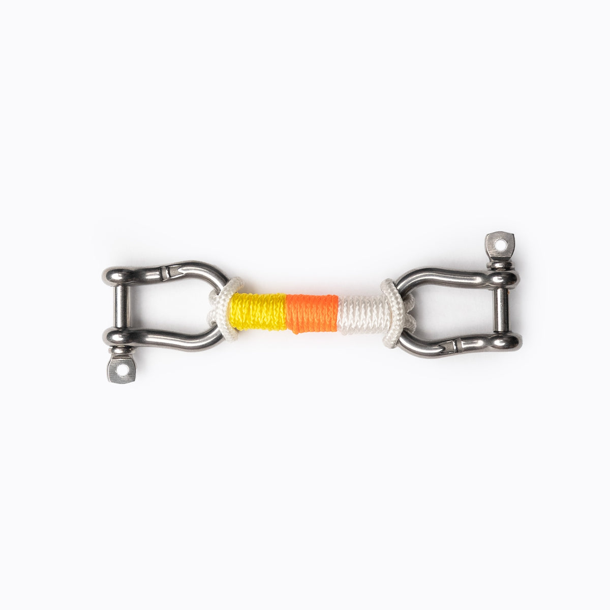 Yellow - Orange - White bearing: yellow, orange and white stripes, hand-tied between stainless steel shackles